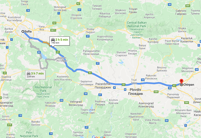 transfer from sofia to chirpan