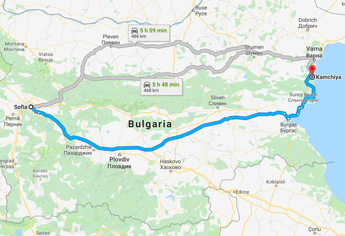 transfer from sofia to kamchiya