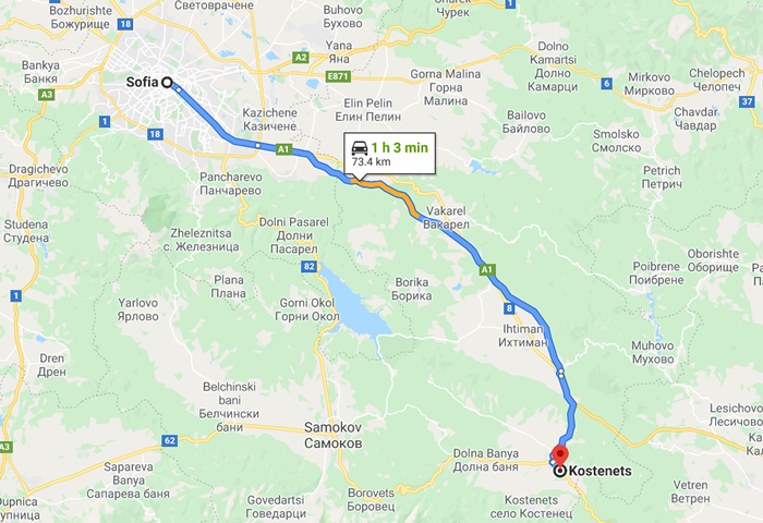 transfer from sofia to kostenets