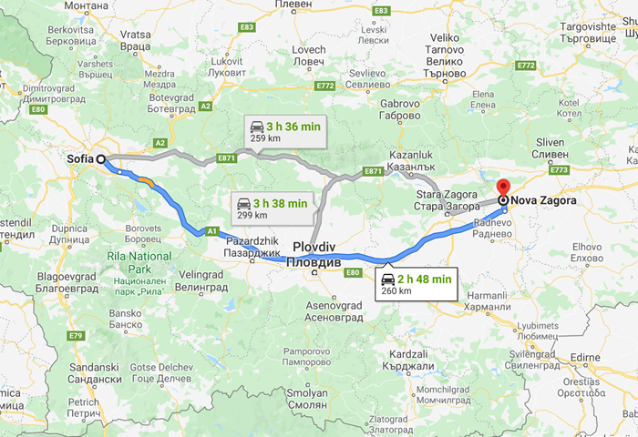 transfer from sofia to nova zagora