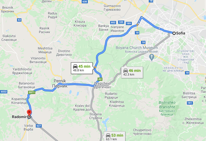 transfer from sofia to radomir