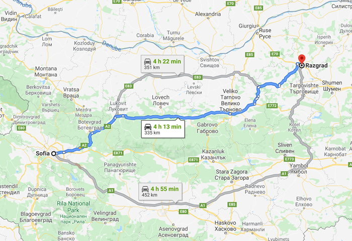 transfer from sofia to razgrad